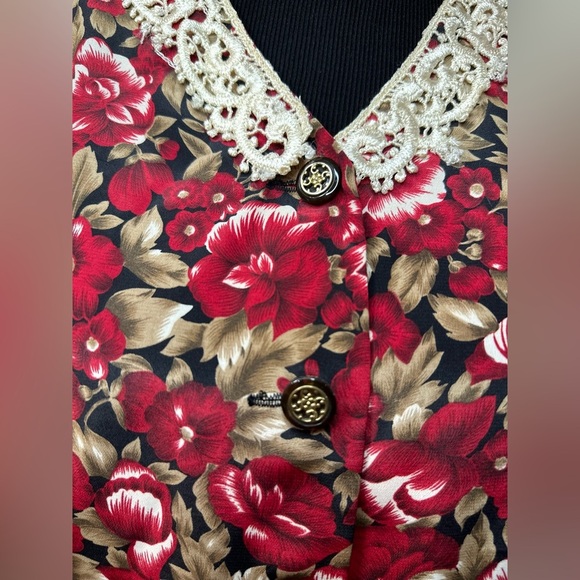 Vintage Volup Leslie Fay Women's Petite Floral Dress Size 16WP - Picture 6 of 15